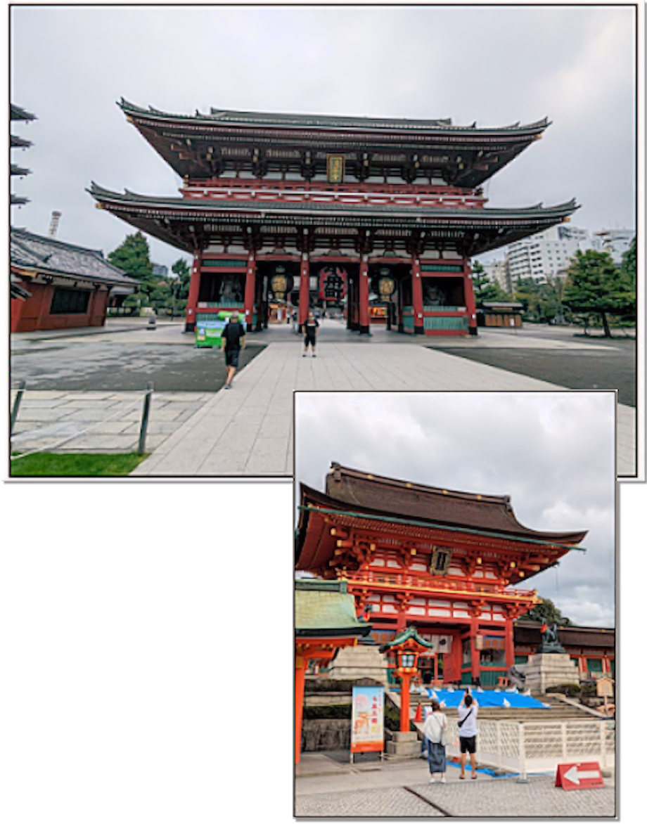 collage of buildings in Japan